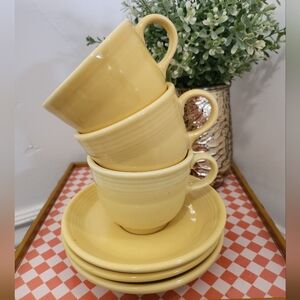 fiestaware set of 3 teacups